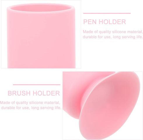 FOMIYES Silicone Suction Cup Pen Holder Pen Holders for Desk Pencil Case Organizer Makeup Brush Holders for Vanity Non Slip Flower Vase Makeup Org...