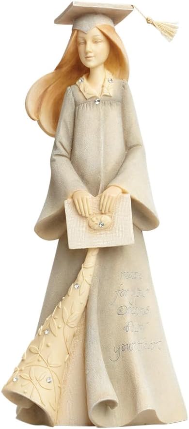 Foundations Graduation Girl Stone Resin Figurine, 7.68”...