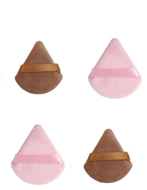 4PCS Triangle Setting Powder Puffs. Plush Velour/Velvet Fabric. Multi usage puff; to finish under eye makeup, contour, apply skincare, and foundat...