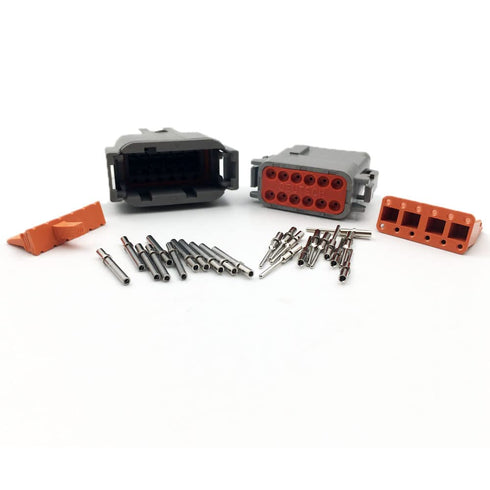 Deutsch DTM DT Series 12-pin Connector Kit, 20AWG Solid Contacts Receptacle IP67 Waterproof Heavy Duty...