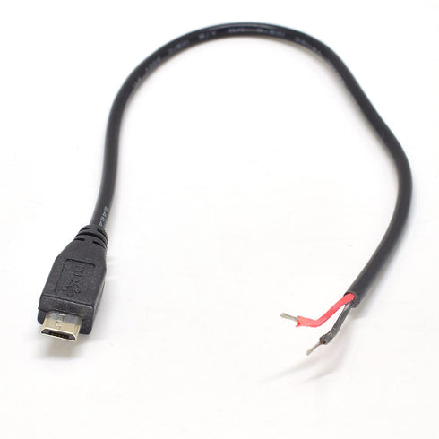 5PCS Micro USB Cable 2 Wire USB Pigtail Cable Micro USB Male to Open-end Cable 30cm 12inch 22AWG 5V 3A DIY Power Charge Cable W/Quick Wire Cable C...
