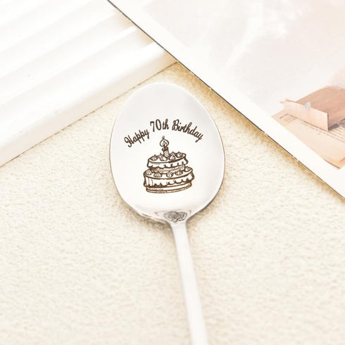 Happy 70th Birthday Gifts Spoon Bday Gifts for Grandpa Grandpa 70th Birthday Presents for Mother Father 70 Years Old Gifts for Women Men 70th Birt...