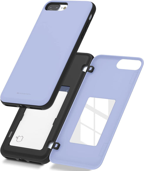 GOOSPERY iPhone 8 Plus Case, iPhone 7 Plus Wallet Case with Card Holder, Protective Dual Layer Bumper Phone Case - Lilac Purple...