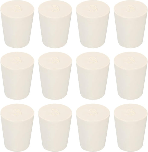 MECCANIXITY Rubber Tapered Plug 17mm to 23mm Solid Test Tubes Bungs Stopper White for Lab Home 12 Pieces...