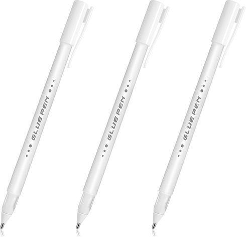 3 Pieces Adhesive Fine Tip Glue Pen Quick Dry Crafting Fabric Liquid Glue Pen Precision Provides Point Application for Die-cuts Glitter Card Makin...