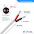 16 Gauge 2 Conductor Electrical Wire, 16.4FT White Stranded Low Voltage 16/2 Cable PVC Case, 16 AWG Tinned Copper 2 Wire Cable Extension Power Cab...