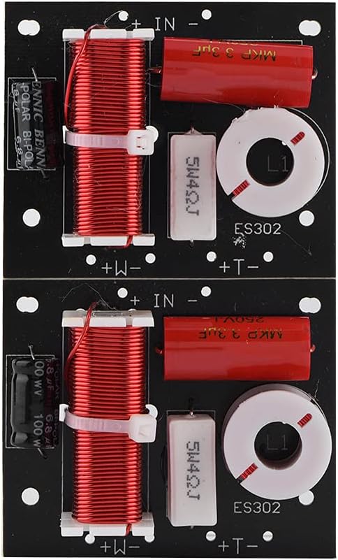 Zerone 2Pcs Speaker Frequency Divider Board 2 Way Treble/Bass 2 Unit 2 Unit Hi-Fi Audio Crossover Filter Frequency Distributor DIY Module...