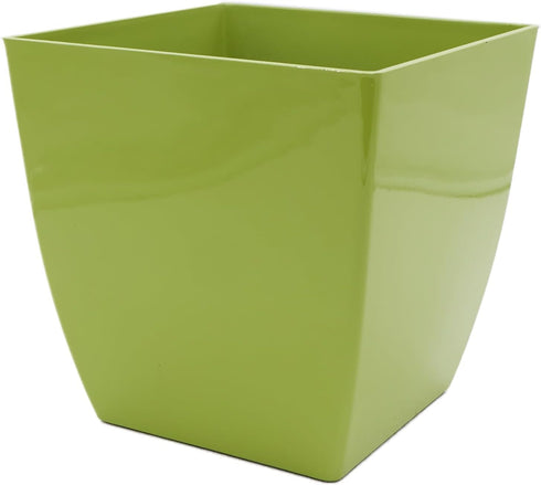 The HC Companies 8 Inch Aria Square Self Watering Planter - Plastic Plant Pot for Indoor Outdoor Plants Flowers Herbs, Glossy Green...