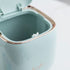 Plastic Trash can Creative Mini Desktop Trash can, with lid Small Home Office Cleaning Trash Button Desktop Storage bin, with 50 Trash Bags (Light...