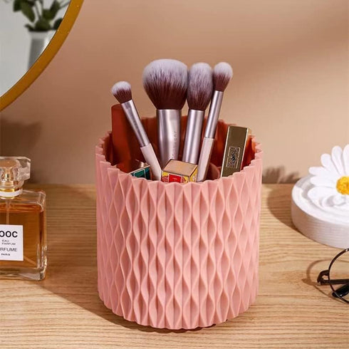 Makeup organizer Brush Holder Plastic Cosmetic Desktop Storage Rotatable Makeup Brushes Pen Holder for Countertops Bathroom,Multi-Purpose Cosmetic...