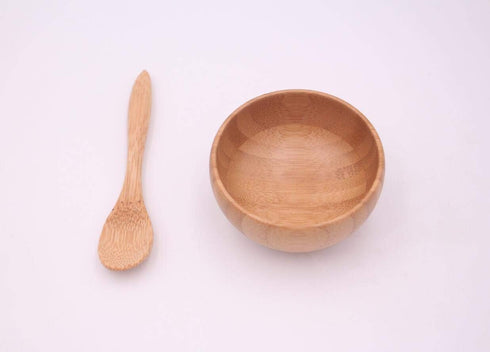 Mask Bowl- Cute Small Skin Care Mask Bowl Eco Bamboo Mask Mixing Tool Sets for Ladies Women DIY Cosmetic Tool Kit...