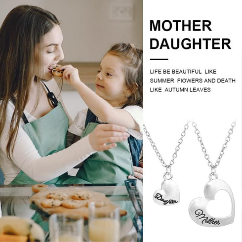 ShiQiao Spl Gift for Daughter Mom Matching Heart Pendant Jewelry Mother Daughter Necklace Mothers Day Gifts for Mom Birthday Gifts...