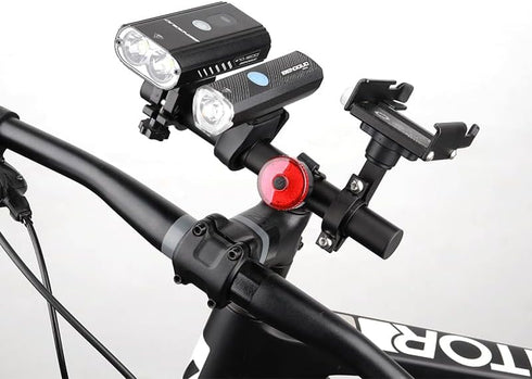 Bicycle Handlebar Extension Bracket,Aluminum Alloy Bicycle Handlebar Extender for Bicycle Led Light Code Table Mobile Phone Holder (Black)...