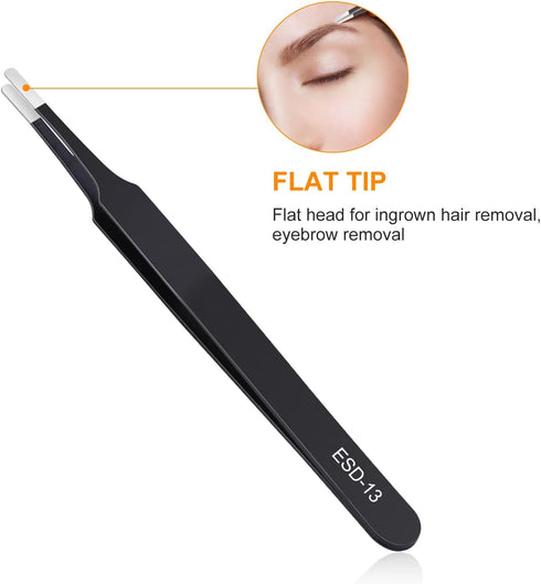 9PCS Precision Tweezers Set, Upgraded Anti-Static Stainless Steel of Tweezers, for Electronics, Soldering, Laboratory Work, Jewelry-Making, Model,...