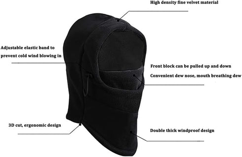 Balaclava Ski Mask 2 Pcs - Windproof Warmer Fleece Adjustable Winter Mask for Men Women...
