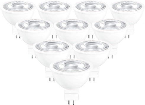 MR16 LED 12V Bipin Bulb 3000K Warm White 50W Halogen Replacement GU5.3 5W 450lm 40 Degree Flood Beam Angle for Landscape and Track Lighting 10-Pac...