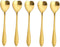 Set of 10 Heart-Shaped Gold Stainless Steel Spoons for Coffee, Desserts, and Tea - Ideal for Sugar, Stirring, Ice Cream, and Cake 5inch...