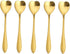 Set of 10 Heart-Shaped Gold Stainless Steel Spoons for Coffee, Desserts, and Tea - Ideal for Sugar, Stirring, Ice Cream, and Cake 5inch...