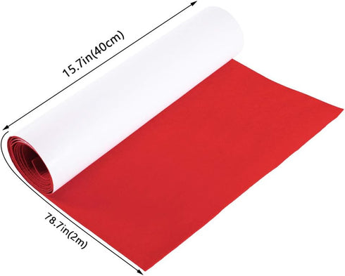 BENECREAT 15.7" x 78.7" Red Self-Adhesive Felt Fabric Sheet Sticky Jewelry Drawer Box Liner for Birthday Art and Craft Making, Halloween Christmas...