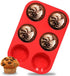Anaeat Silicone Muffin Pan - 6 Cups Non-Stick Cupcake Molds, Food Grade Silicone Baking Tray for Making Egg Muffin, Cupcake, Quiches, Tart and Des...