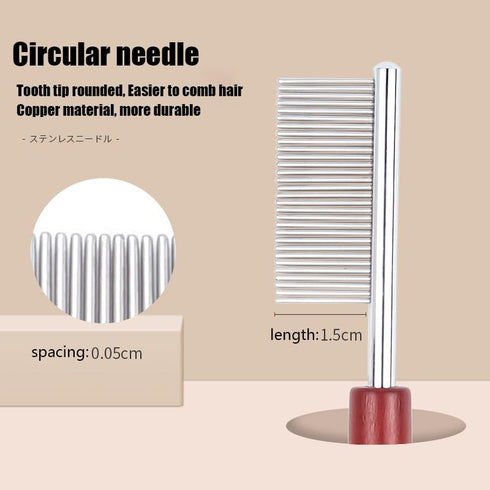 Cat Comb Pet Short Mini Pet Massage Comb with Rounded Copper Teeth for Cats, Dogs, Rabbits Facial Massage, Remove Mats, Tangles and Loose Hair, Su...