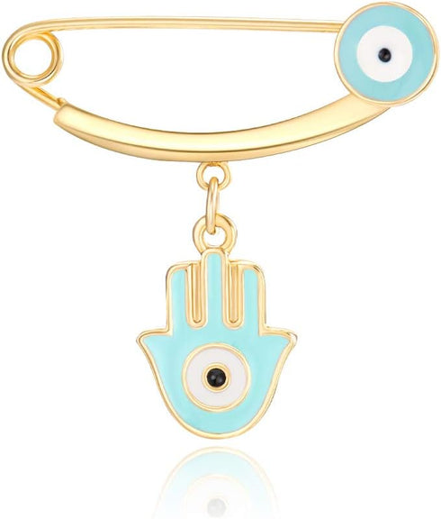 MANVEN Hamsa Evil Eye Stroller Pin Lucky Protection Clothes Brooch Diaper Bag Pin Birthday Gift...