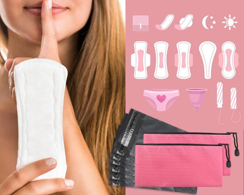 Sanitary Napkin Disposal Bags, Feminine Personal Disposal Bags, 200pcs Grey Opaque Bags and 2pcs Pink Sanitary Napkin Storage Bags for Sanitary Di...