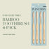 Biodegradable and Eco-Friendly Bamboo Toothbrush 4-Pack - BPA Free Soft Bristle - Dentist-Approved and All-Natural with Positive Affirmations Etch...