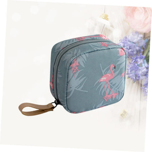 Beavorty Canvas Wallet for Women Cosmetic Bag Womans Wallets Flamingo Makeup Bag Small Makeup Bag Mini Cosmetic Bag for Women Girls Water Proof Sk...