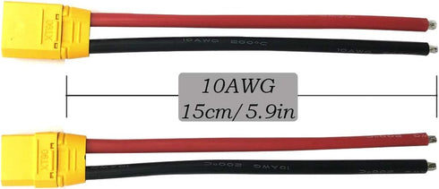 3 Pairs Amass XT90H XT90 Wire XT 90 Plug Male and Female Connector 150mm 10AWG Silicon Wire for RC Lipo Battery FPV Racing Drone...