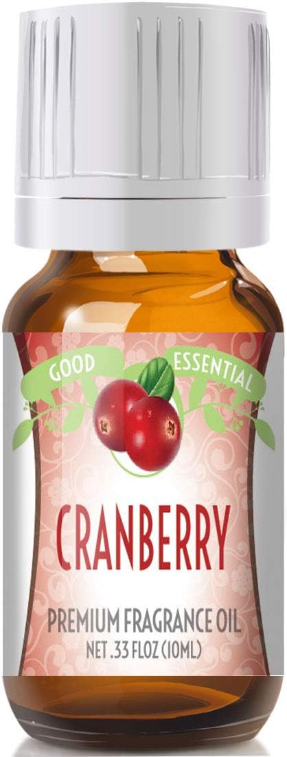 Good Essential - Professional Cranberry Fragrance Oil 10ml for Diffuser, Candles, Soaps, Lotions, Perfume 0.33 fl oz - Diffuser Oils Scents - Frag...