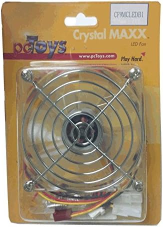 PCToys 92MM Crystal Fan with Blue (2) LEDs (2 pack, 7.1 inches, Desktop, Laptop)...