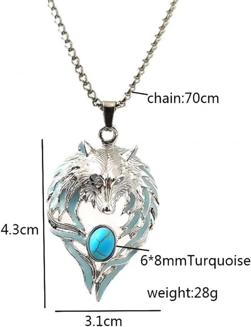 Wolf Necklace for Women Men Luminous Wolf Head Pendant Necklace Viking Wolf Stuff Gift Halloween Glow in the Dark Jewelry...