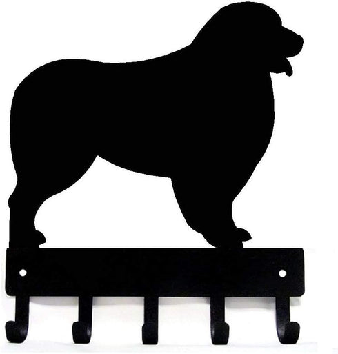 Australian Shepherd Key Holder Leash Hanger for Wall - Large 9 inch Wide with 5 Hooks - Made in USA...