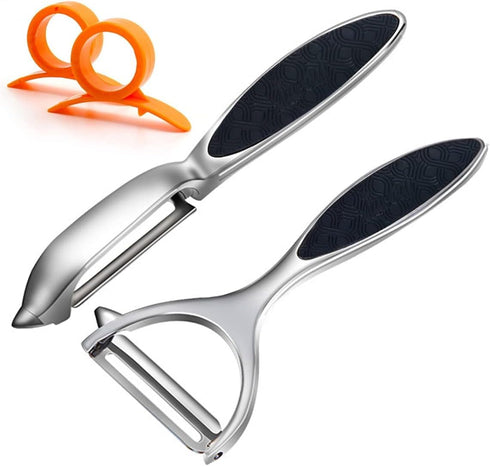 Vegetable Peeler, Potato Peelers for Kitchen Stainless Steel Multi-function Set Fruit Peeler For Kitchen and Household Tools Y & I Shape Swivel Bl...