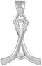 925 Sterling Silver Ice Hockey Sticks and Puck Winter Sports Charm Pendant...