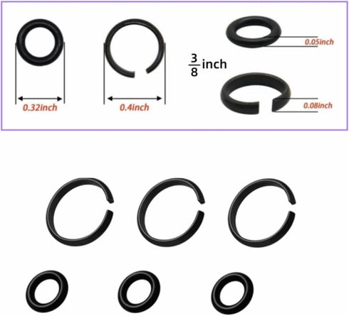 (6+6 Sets) 1/2” Impact Retaining Ring Friction Ring & 3/8” Impact Retaining Ring Friction Ring Anvil Clip with O-Ring for Milwaukee Electric Pneum...