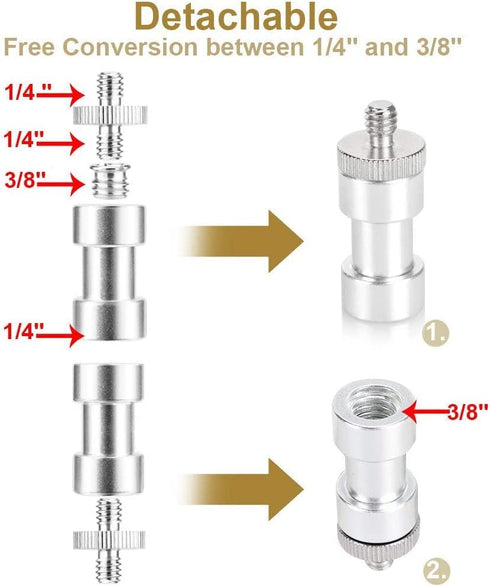 UTEBIT Camera Screw 1/4 to 3/8 Adapter Thread Adapter Set Camera Spigot Convert Mounting Screws Tripod Screw Compatible for Magic Arm Crab Clamp B...