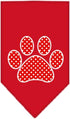 Pet and Dog Bandana Screen Printed, Red Swiss Dot Paw Yellow Small...