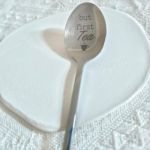 Christmas Birthday Spoon Gifts for Tea Lovers Women Men But First Tea Spoons for Grandma Dad Tea Lover Gifts for Men Women Tea Gifts for Tea Lover...