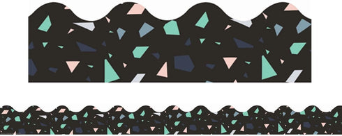 Eureka Black, Pink, and Green Confetti Pattern Extra Wide Bulletin Board Trim and Classroom Decoration Strips, 12pcs, 3.25'' x 37''...