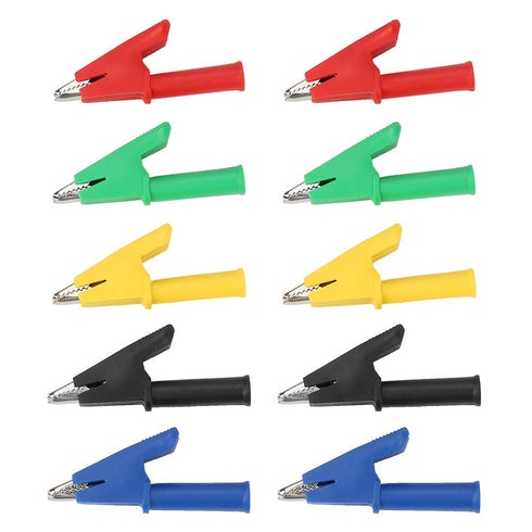 Folders Safety Test Clips 10pcs /Set P2002 20A 5 Colors 4mm Banana Jack Safety Test Clip for Multimeter 380V...