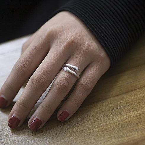 Helen de Lete Original Come to My Arm 925 Sterling Silver Adjustable Hug Ring for Both Men and Women...