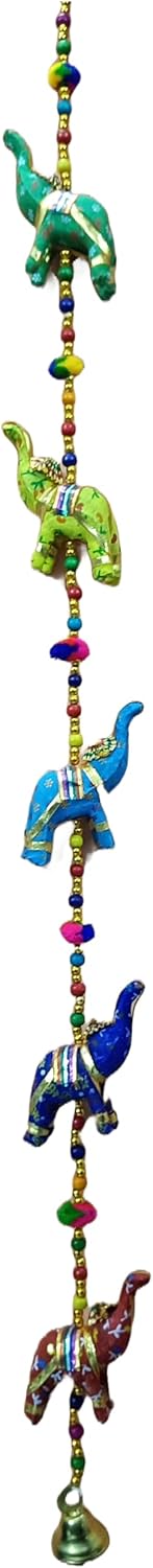 Rastogi Handicrafts Five Elephant Hanging Layer Decorative Wall Hanging, Multi Color, Traditional, Diwali, Wedding...