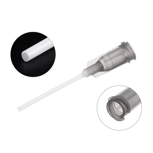 uxcell 20 Pcs 16G Plastic Dispensing Needles, 1" PTFE Glue Needle Tube Blunt Luer Lock Tips with PP Flexible Needle for Liquid Glue Gun, Grey...