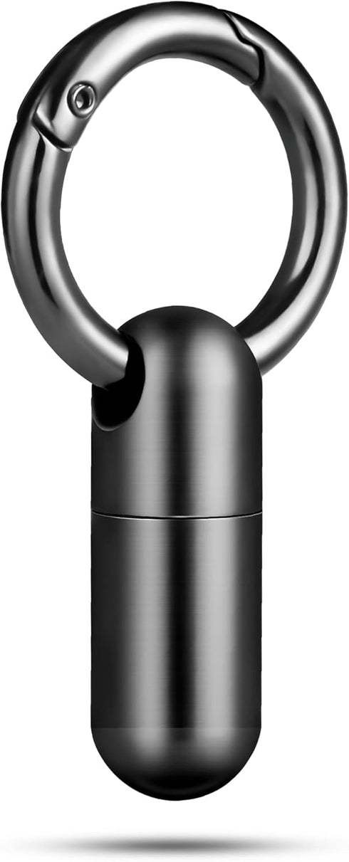 Tiny Keychain Pill Holder.TISUR Titanium Pill Case Waterproof Pill Fob for Travel Purse Pocket,Mini Pill Organizer Black...