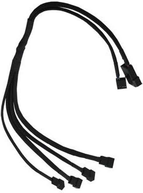 Gelid Solutions PWM 1-to-4 Splitter (Pack of 1), Y-Shaped Splitter Computer PC 4 Pin Fan Extension Power Cable, PWM & Molex Inputs, CA-PWM-03 – Bl...