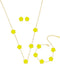 Gold Plated Stainless Steel Flower Bracelet, Necklace and Stud Jewelry Set for Women...