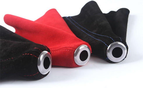 Car Shift Boot Cover, Suede Leather Shift Knob Boot Dust Cover, Universal Manual/Auto Shifter Boot Sleeve Replacement, Handbrake Gaiter Car Interi...