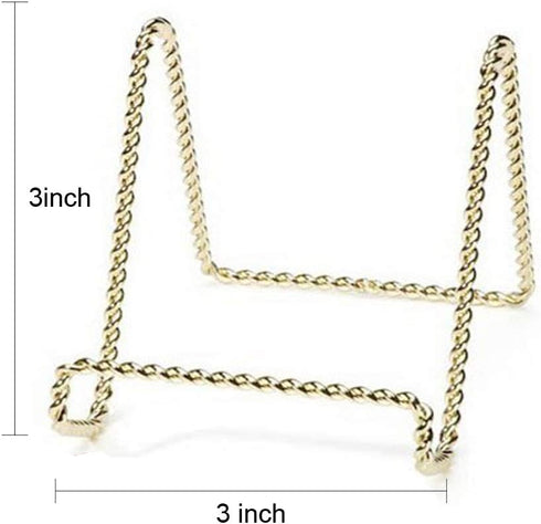 HOHIYA 6 Pcs Plate Stands for Display Holder Gold 3 Inch Twist Wire Iron for Picture Frame Decorative Plates Taiwan Made...